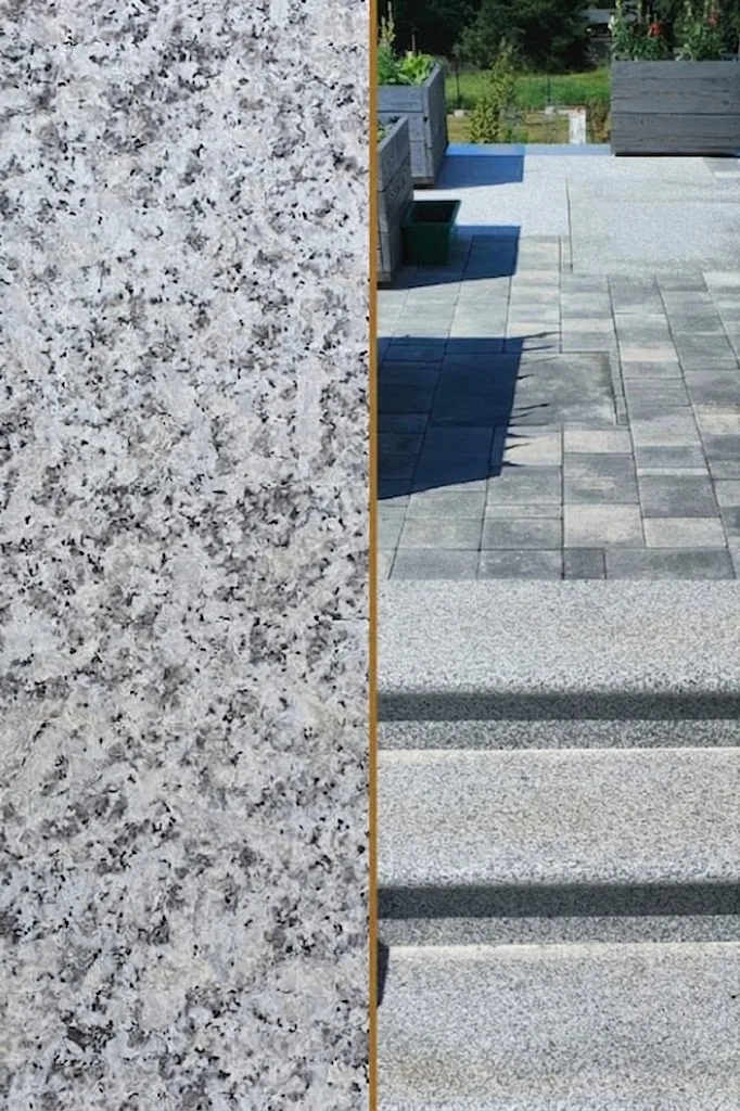 Schodek Granitowy płomieniowany G603 100x35x2 stopnica Bullnose | Obrzeże basenowe