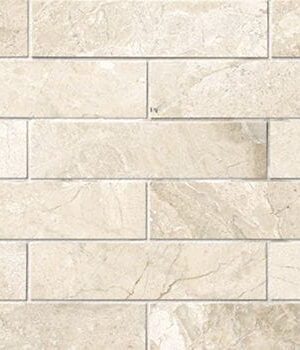 Płytka marmurowa 12 mm cegiełka Coffee White Brick 10x30 Queen Beige