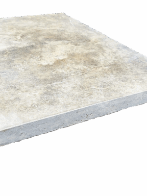 Trawertyn 3cm Kamień brzegowy Silver Greige Ash 40,6x61 | Obrzeża do basenu Bullnose