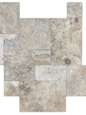 Trawertyn Silver Latte Greige Bębnowany French Pattern 3cm 1kpl= 0,742m2 | Komplet Rzymski