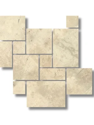 Trawertyn Light Old Tumbled 12mm 1kpl= 0,742m2 | Komplet Rzymski