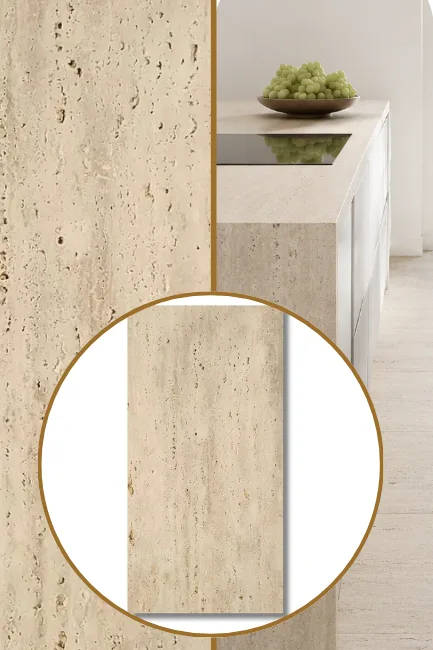Trawertyn Bianco Classic Vein Cut Brushed 61x30,5x1,2 cm