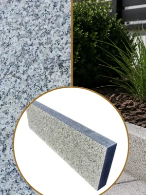 Obrzeże granitowe 8x30x80-120 cm góra i bok płomień