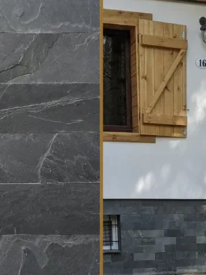 Kamień elewacyjny-dekoracyjny Łupek Black Slate Brick 10x30
