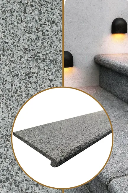 Schodek Granitowy G654 New Dark grey 120x35x2 stopnica Bullnose