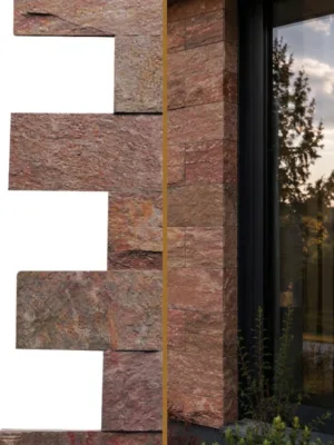 Kamień elewacyjny-dekoracyjny kwarcytowy Copper Brick 10x30