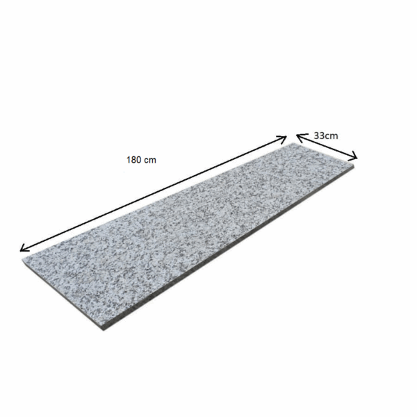 Stopnica granitowa szara płomieniowana Bianco Cristal G603 180x33x2 cm - obrazek 8