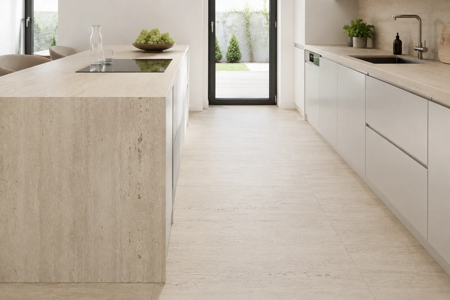 Trawertyn Bianco Classic Vein Cut Brushed 61x30,5x1,2 cm - obrazek 8