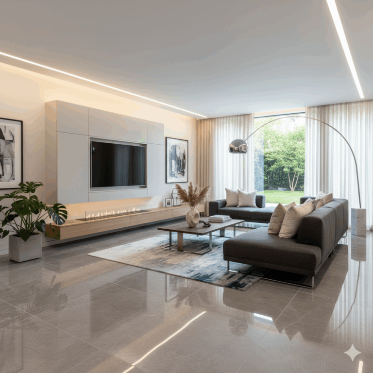 Nowoczesny salon – jakie płytki podłogowe wybrać? Poradnik eksperta