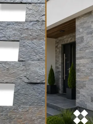 Kamień elewacyjny-dekoracyjny  kwarcytowy Deoli Green Brick 10x30
