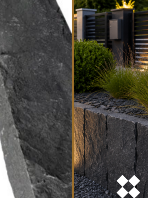 Palisada łupana | Obrzeże G690 Bazalt Black 100x20x5 cm