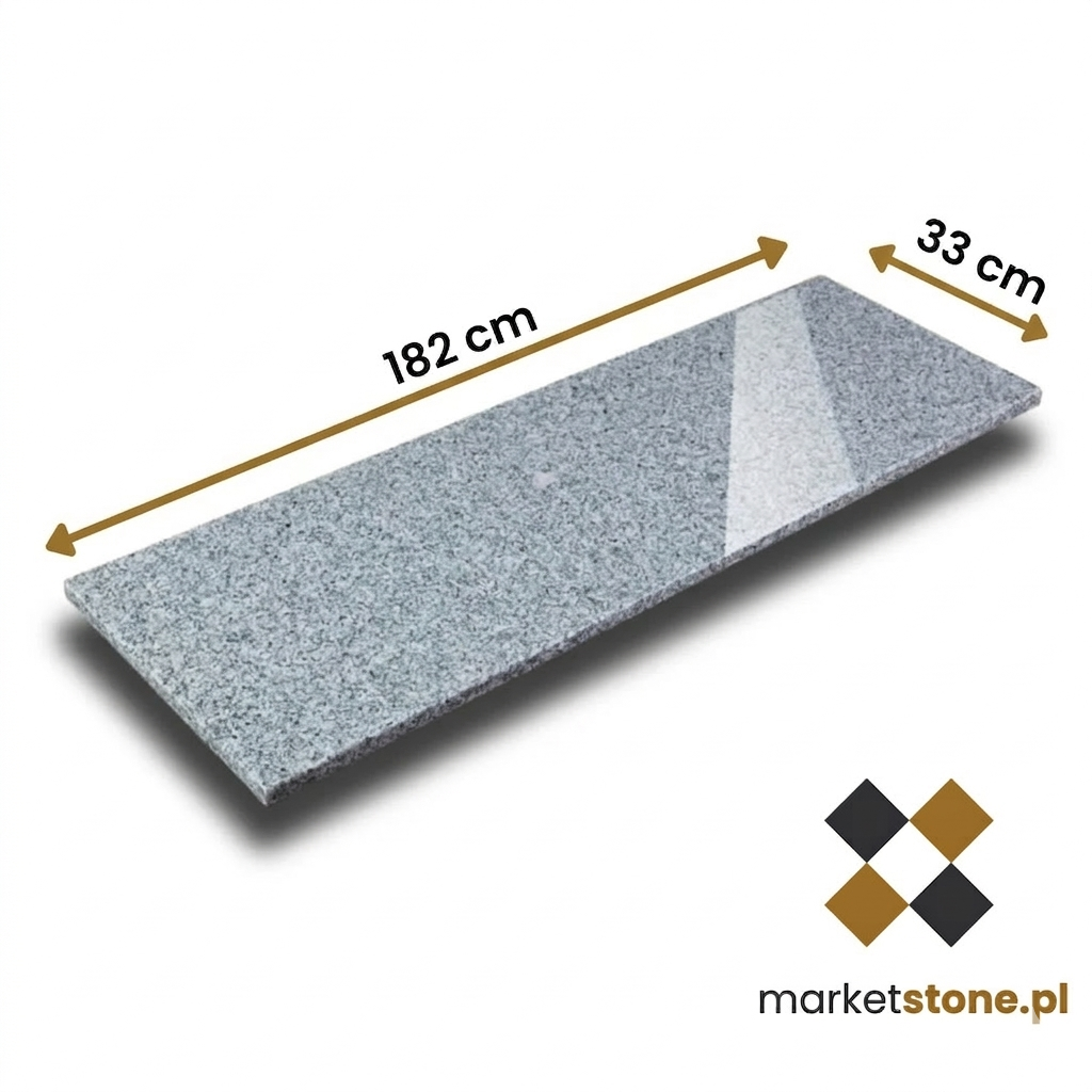 Parapet granitowy szary polerowany G603 182x30x2 cm - obrazek 3