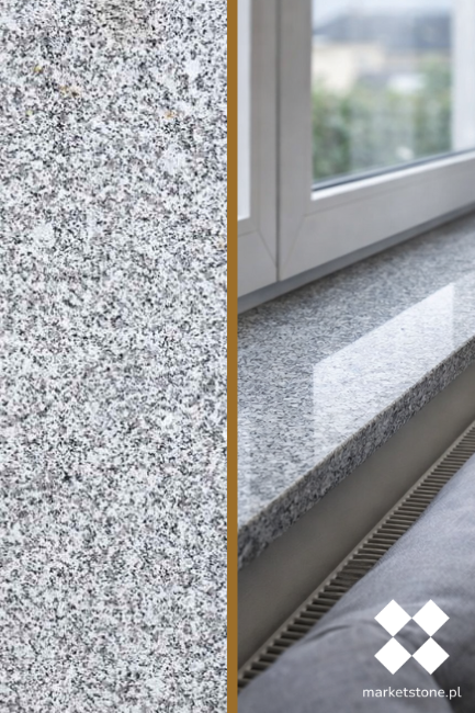 Stopnica / Parapet granitowy szary polerowany G603 New 92x33x2 cm