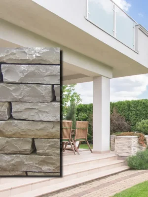 Kamień elewacyjny Tandur Yellow Limestone Naturalny Bębnowany 7x30x3 cm