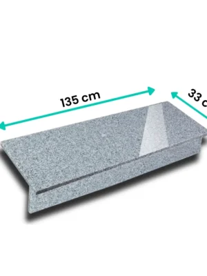 Zestaw Stopnica - Stopień + Podstopień Granitowy G602 135x33x2 / 135x15x2 Polerowany
