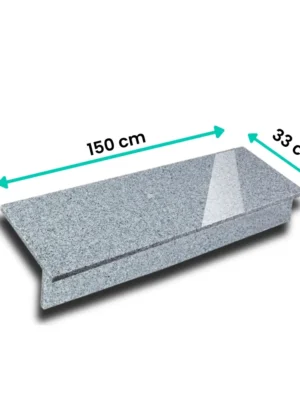 Zestaw Stopnica - Stopień + Podstopień Granitowy G602 150x33x2 / 150x15x2 Polerowany