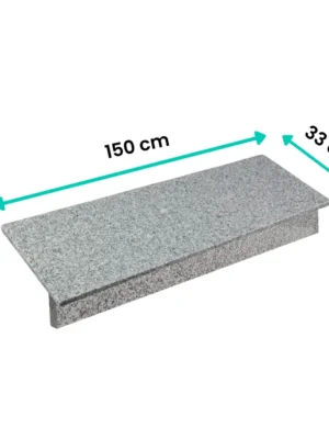 Zestaw Stopnica - Stopień + Podstopień Granitowy G603 150x33x2 / 150x15x2 Płomieniowany