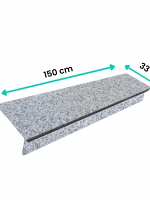 Zestaw Stopnica - Stopień + Podstopień Granitowy G602 150x33x3 / 150x15x2