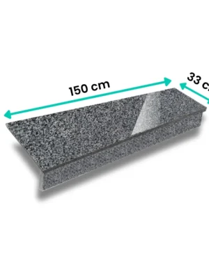 Zestaw Stopnica - Stopień + Podstopień Granitowy Dark Grey New G654 150x33x2 / 150x15x2 Polerowany