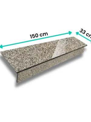 Zestaw Stopnica - Stopień + Podstopień Granitowy G682 150x33x2 / 150x15x2 Polerowany