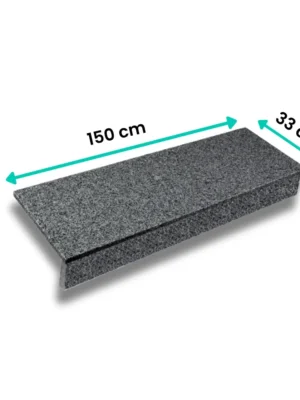 Zestaw Stopnica - Stopień + Podstopień Granitowy Dark Grey New G654 150x33x3 / 150x15x2 Płomieniowany