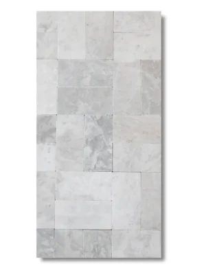 Płytka marmurowa Bębnowana Royal White 7,5x15x1 cm