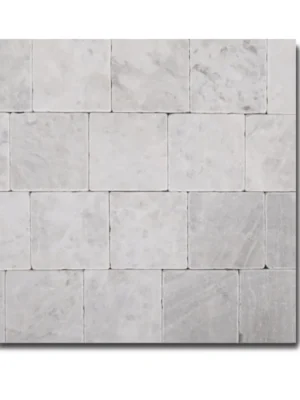 Płytka marmurowa Royal White Bębnowana 20,3x20,3x1 cm