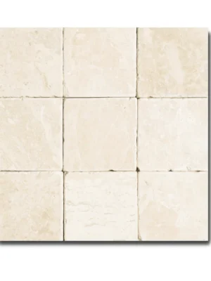 Płytka marmurowa Queen Beige | Coffee White Bębnowana 10x10x1 cm