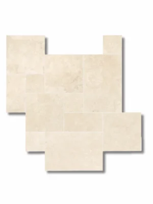 Trawertyn 12mm Light Premium Bębnowany French Pattern 1kpl=0,742m2 | Komplet Rzymski