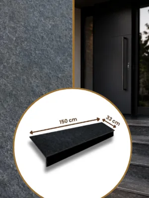Zestaw Stopnica - Stopień + Podstopień Bazaltowy G690 Bazalt Black 150x33x3 / 150x15x2