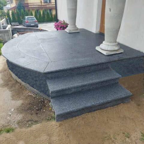 Zestaw Stopnica - Stopień + Podstopień Granitowy Dark Grey G654 NEW Bullnose 135x35x2 / 135x15x2 - obrazek 5