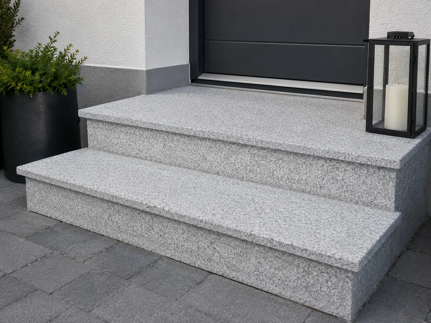 Zestaw Stopnica - Stopień + Podstopień Granitowy G603 150x33x3 / 150x15x2 Płomieniowany - obrazek 3