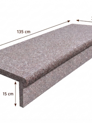 Zestaw Stopnica - Stopień + podstopień granitowy G664 Bullnose 135x35x2+2 Bullnose