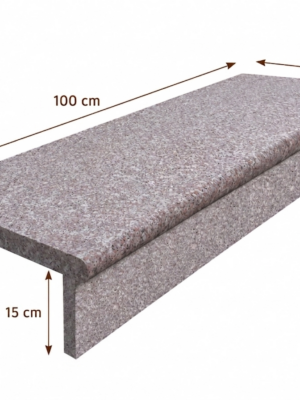 Zestaw Stopnica - Stopień + Podstopień Granitowy G664 100x35x2 / 100x15x2 Bullnose