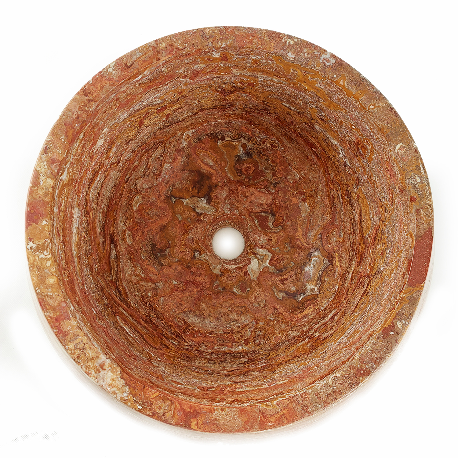 Umywalka trawertynowa bordeaux ø 44/21 cm satynowe - obrazek 3