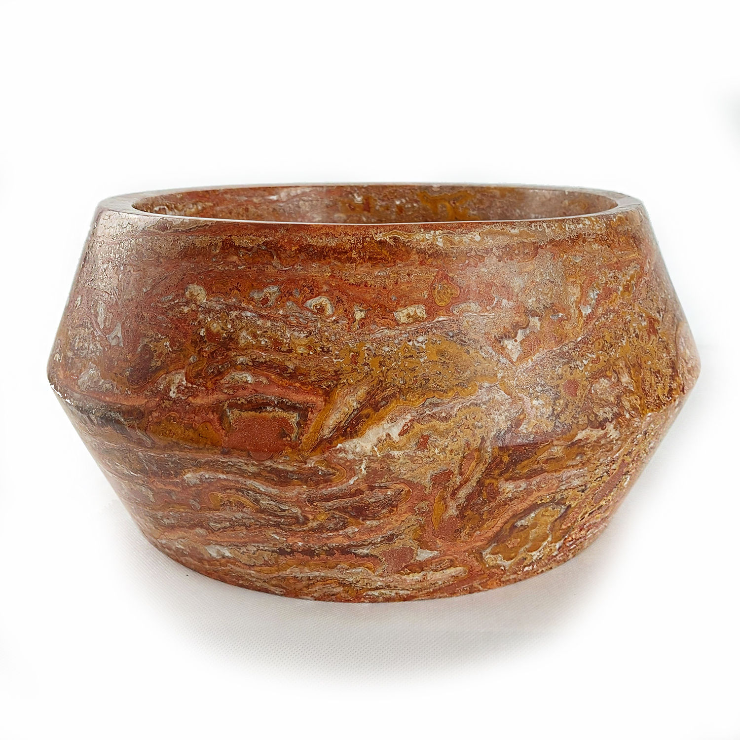 Umywalka trawertynowa bordeaux ø 44/21 cm satynowe - obrazek 4