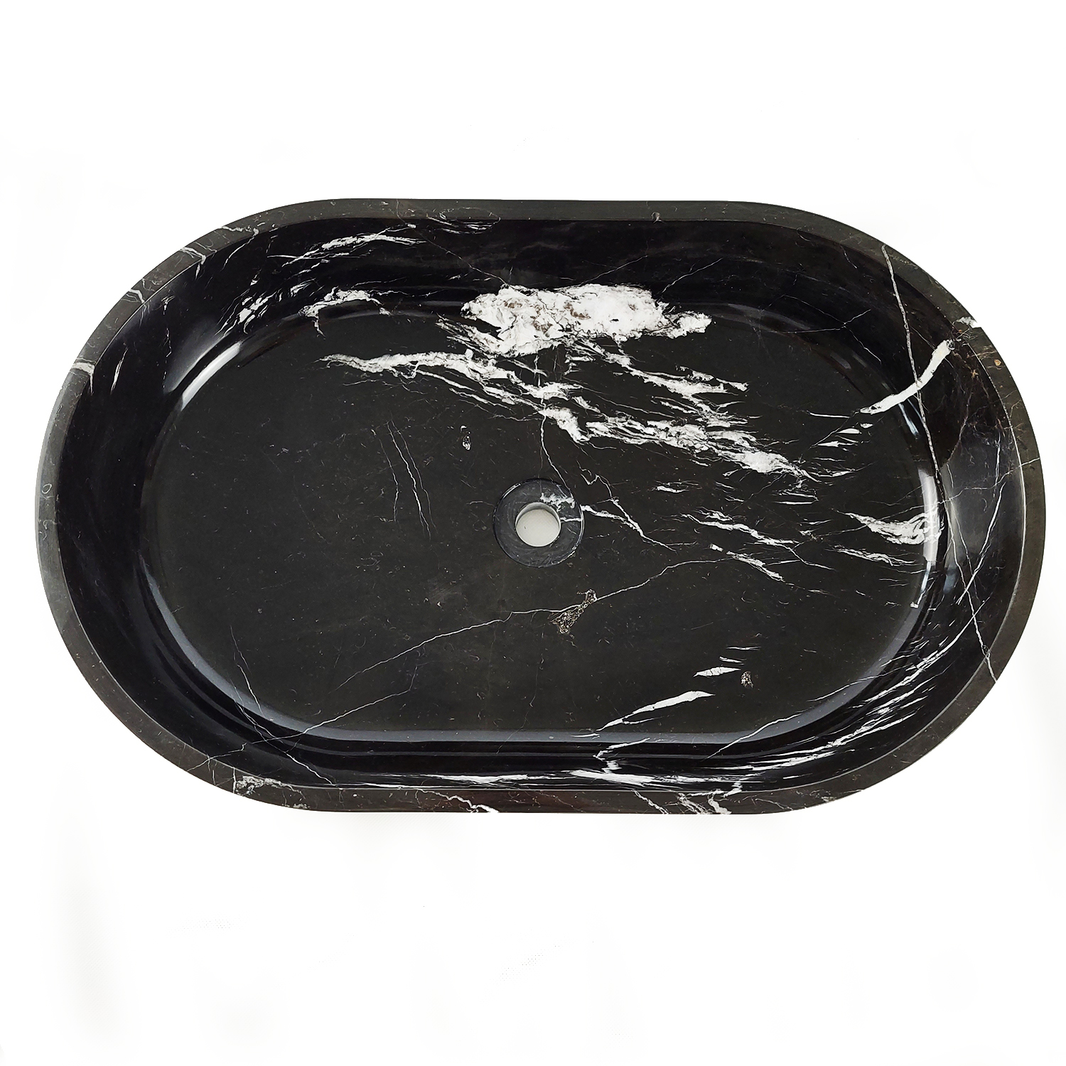 Umywalka marmurowa black silk 38/61/12,7 cm polerowane - obrazek 2