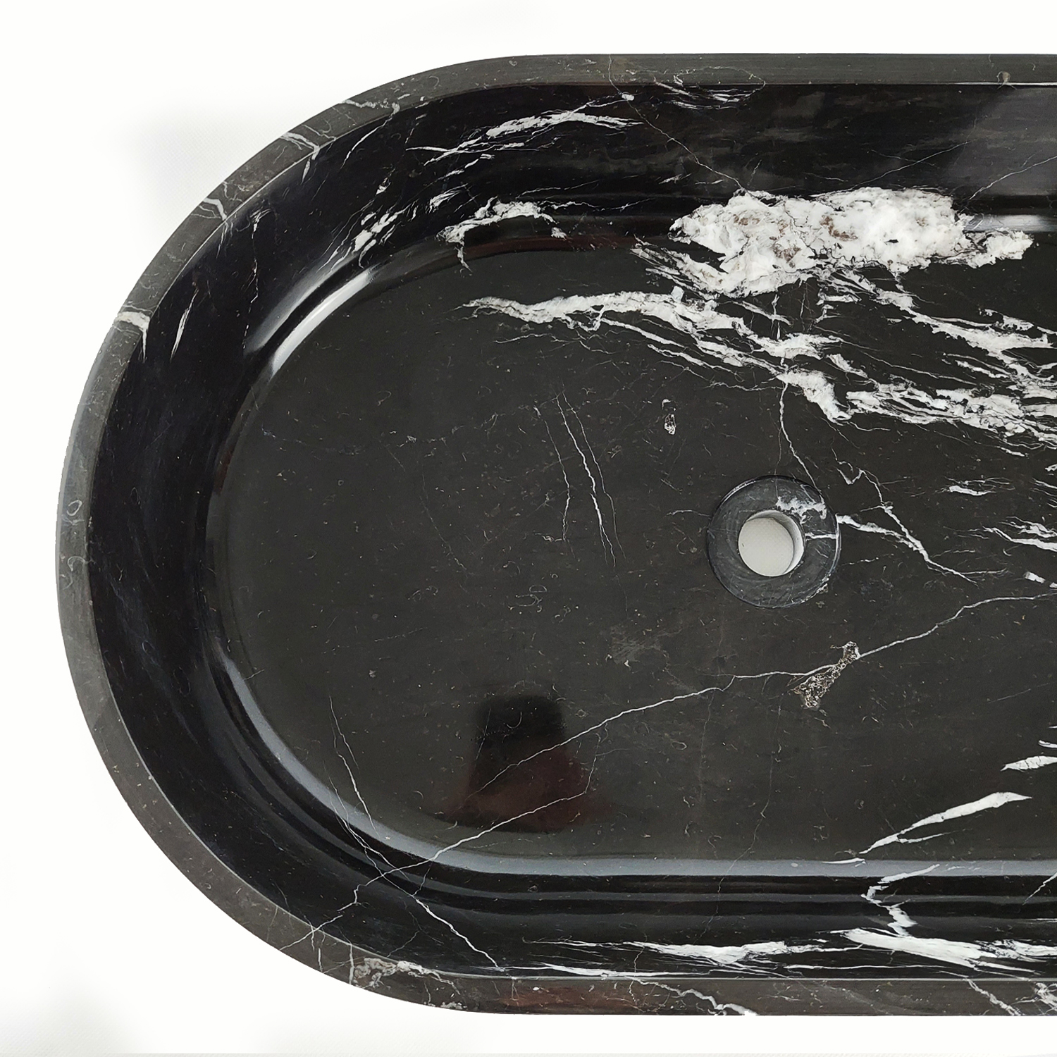 Umywalka marmurowa black silk 38/61/12,7 cm polerowane - obrazek 5