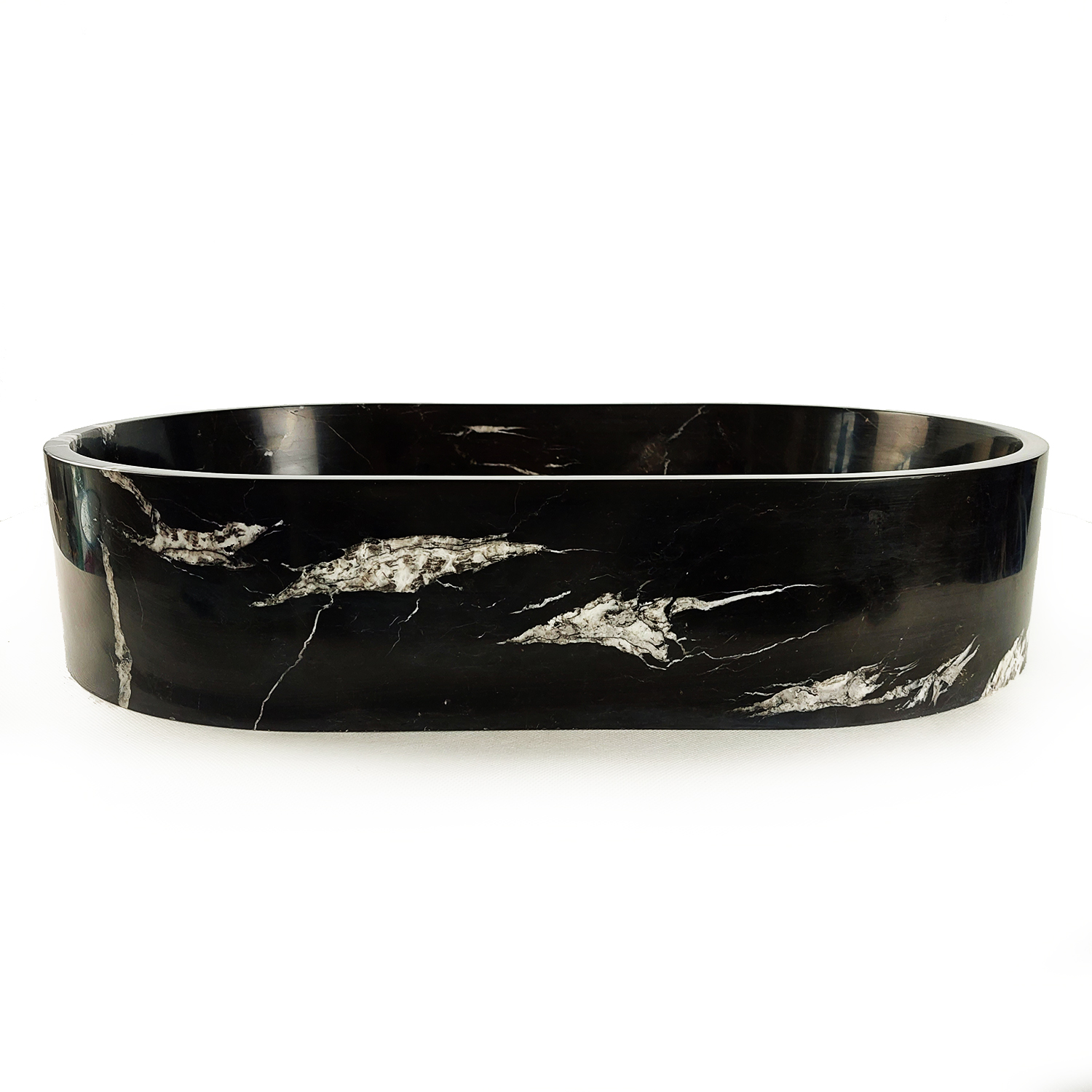 Marmurowa umywalka black silk, 38/61/12,7 cm polerowana - obrazek 4
