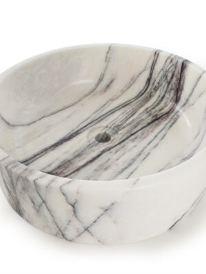 Umywalka marmurowa z białego marmuru lilac w rozmiarze 40,6/40,6/12,7 cm, wykończenie polerowane