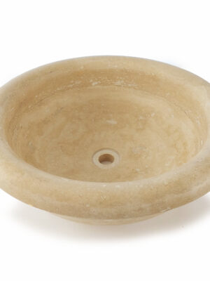 Umywalka trawertynowa Classic Light L ø 45/16 cm satynowa