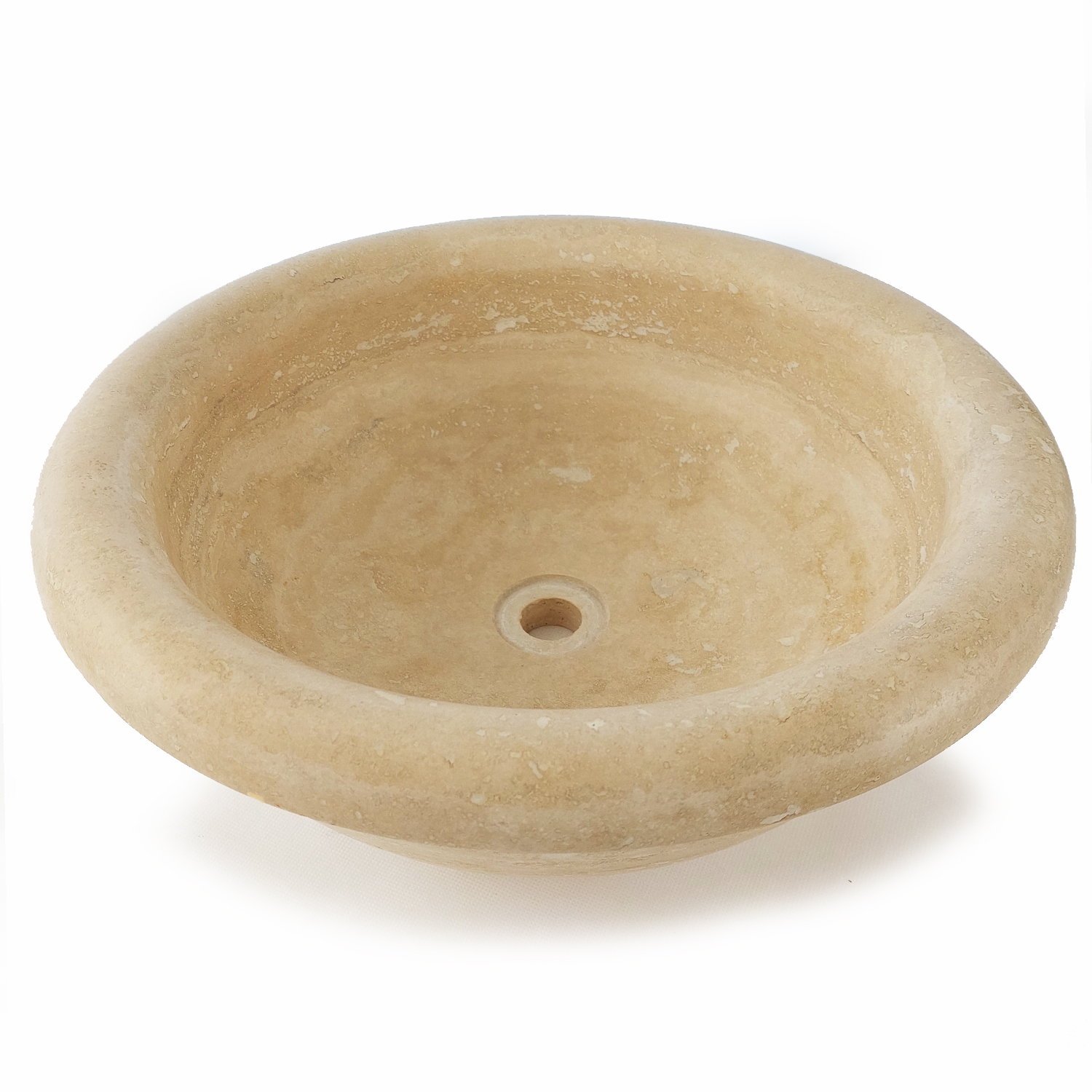 Umywalka trawertynowa Classic Light L ø 45/16 cm satynowa