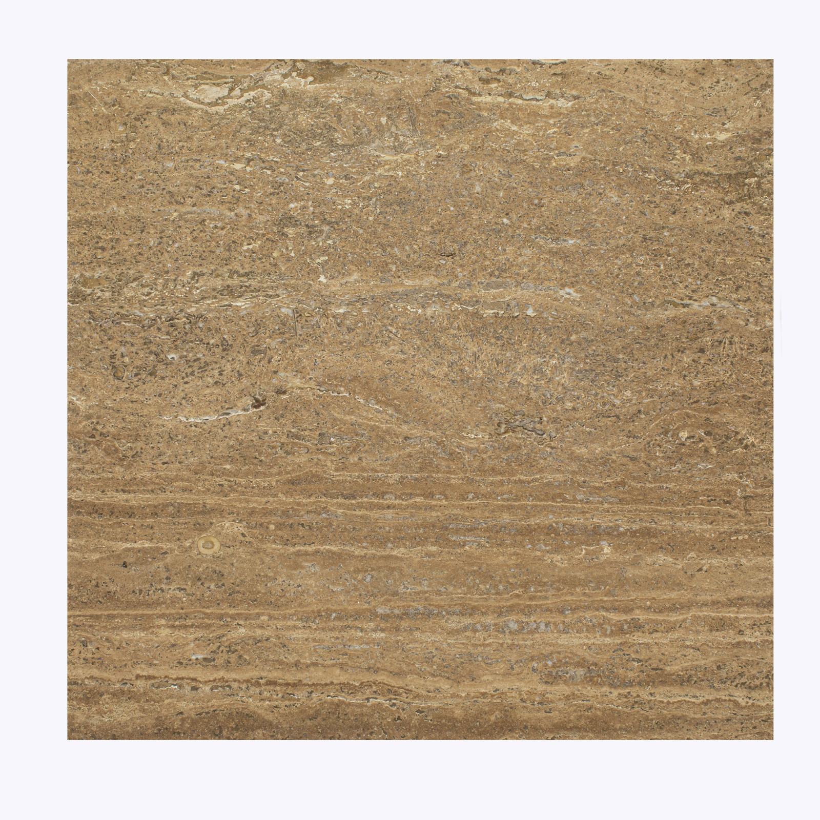 Płytki trawertynowe z brązowego trawertynu Noce w rozmiarze 60x60x2 cm, wykończenie satynowe