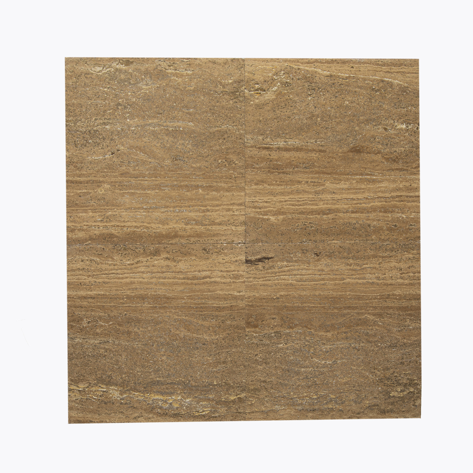 Płytki trawertynowe z brązowego trawertynu Noce w rozmiarze 60x60x2 cm, wykończenie satynowe - obrazek 4
