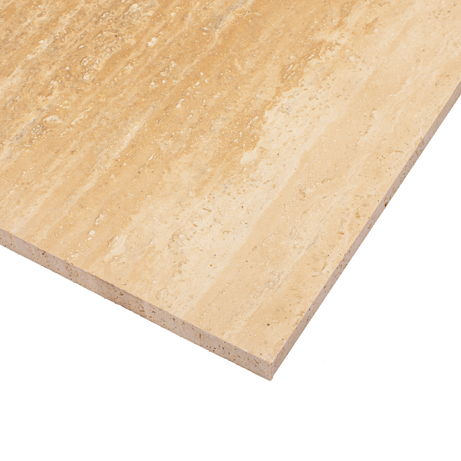 Płytki trawertynowe z beżowego trawertynu Classic Light w rozmiarze 60x60x2 cm, wykończenie satynowe - obrazek 2
