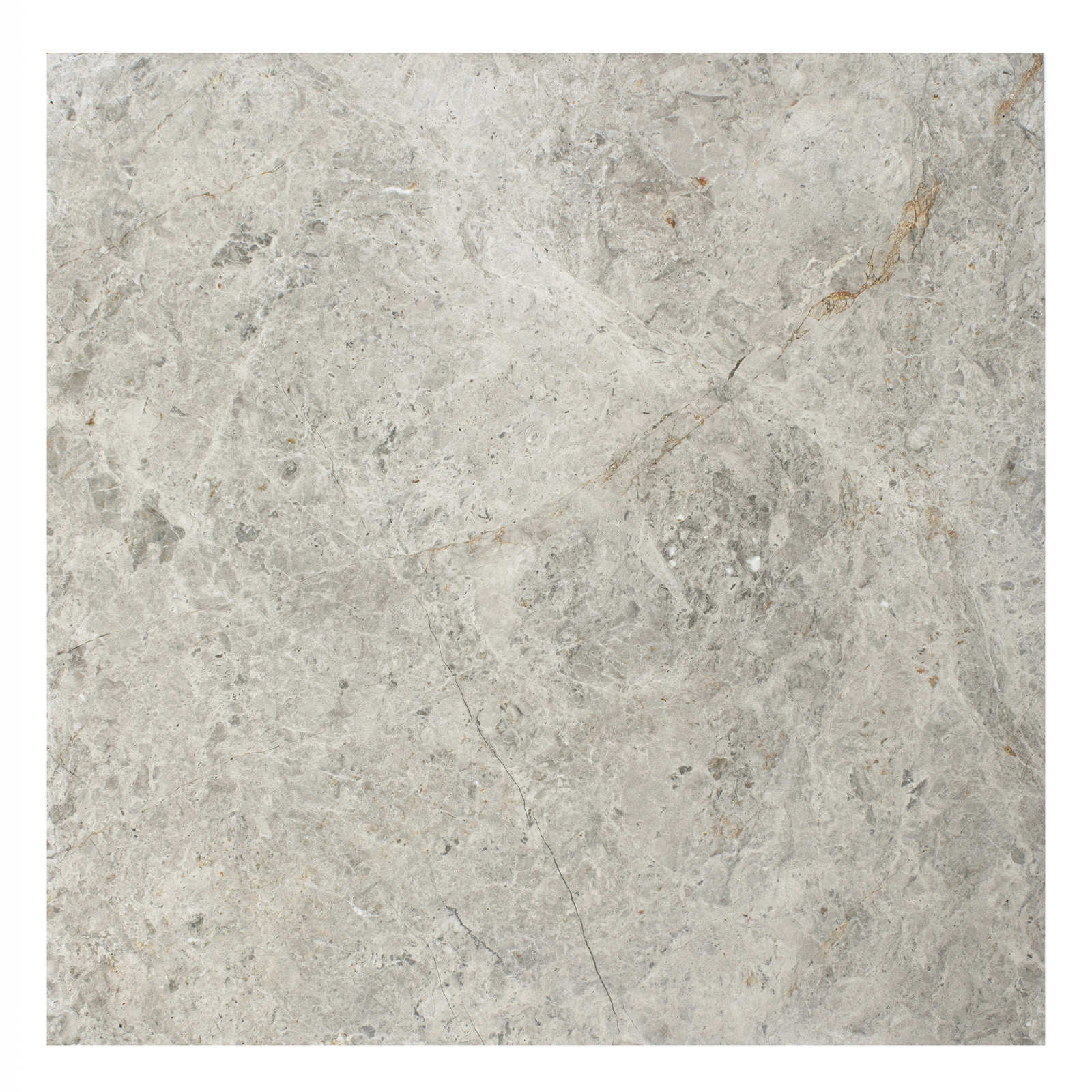 Płytki marmurowe z szarego marmuru Tundra Blue w rozmiarze 60x60x2 cm, wykończenie polerowane