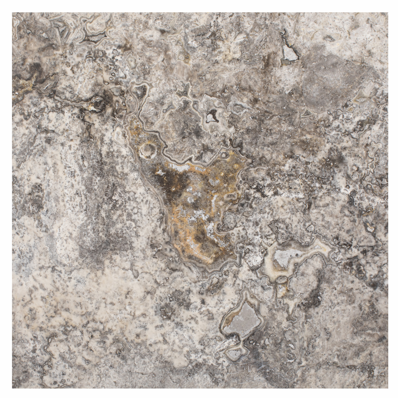 Płytki trawertynowe Alabastrino Rustic w rozmiarze 61x61x1,25 cm, wykończenie polerowane