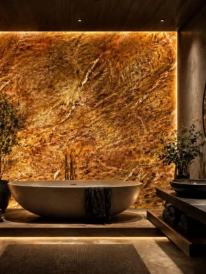 Fornir Kamienny Transparentny Łupek Copper tapeta 2MM 305x122x0,2 cm