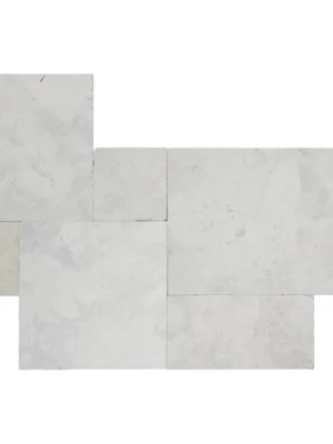 Płytki Marmurowe Royal White bębnowane komplet 0,742 m2