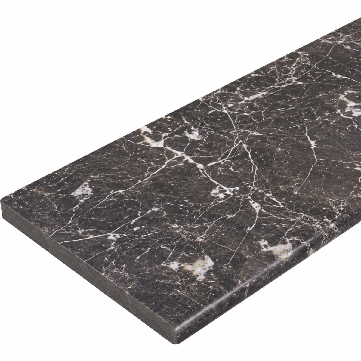 Stopień marmurowy Tempesta Nera szlifowany z bullnose 135x33x3 cm - obrazek 2